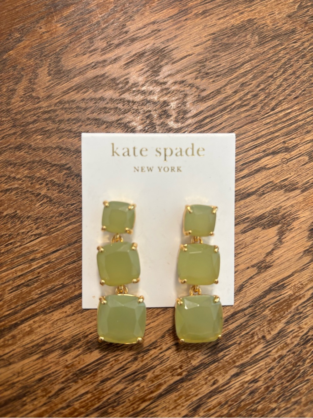 Kate Spade | Green Triple Tier Drop Earrings